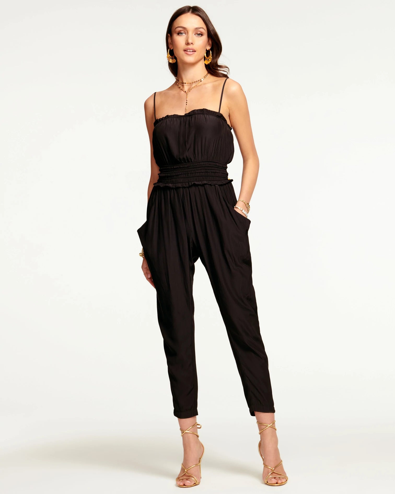 Starr Spaghetti Strap Jumpsuit - Black