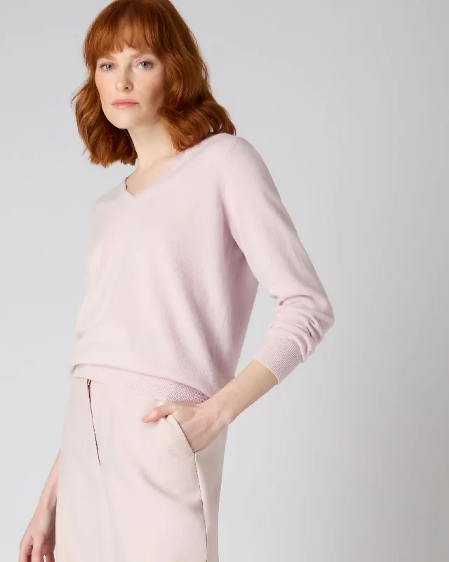 Women's Phoebe V Neck Cashmere Jumper Quartz Pink