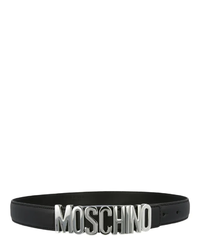 Logo Lettering Leather Belt