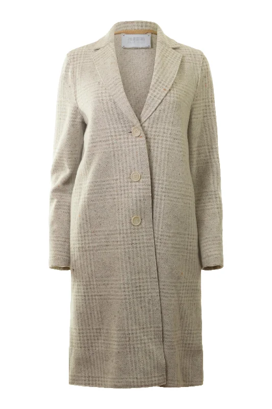 Harris Wharf London Wool Silk Overcoat in Grey