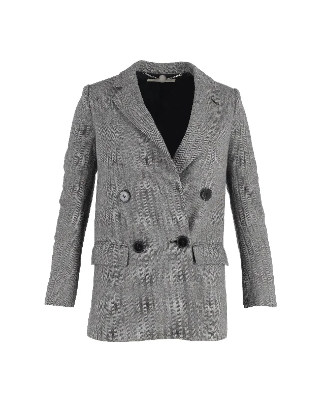 Stella McCartney Double-Breasted Blazer in Grey Wool